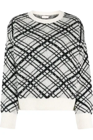 Liu Jo Strik, Dame, Hvid, L, Uld, Rundhalset sweater