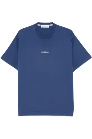 Stone Island Top, Herre, Blå, L, Bomuld, Blå T-shirts og Polos med Compass Camo