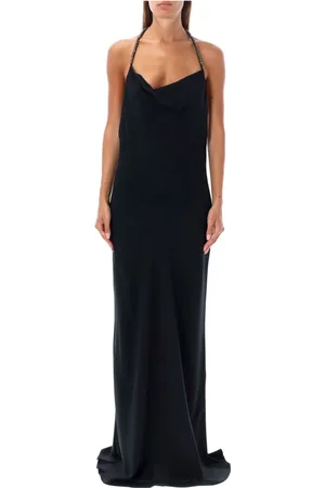 Stella McCartney Kjole, Dame, Sort, S, Crystal Straps Lang Kjole