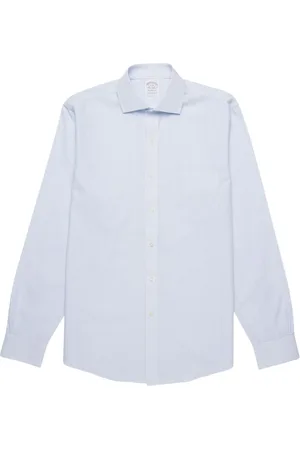 Brooks Brothers Skjorte, Herre, Blå, 4XL, Bomuld, Regent Fit Non-Iron Spread Collar Dress Skjorte