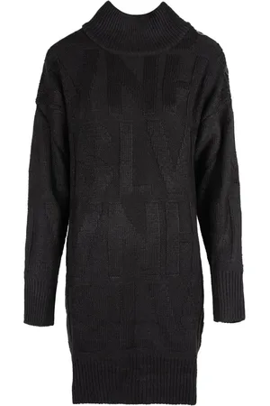 Silvian Heach Kjole, Dame, Sort, 2XS, Uld, Stribet Strikkjole