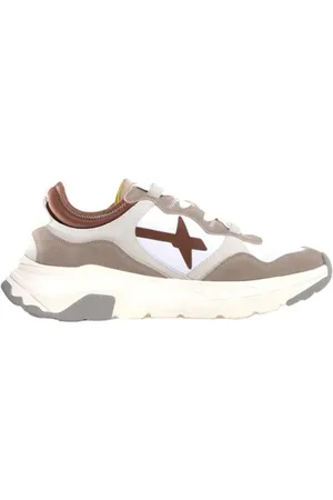 W6YZ Sko, Herre, Flerfarvet, 44 EU, Polyester, Taupe, hvid og kastanje Sneakers