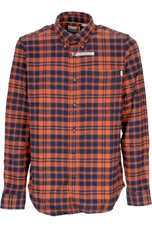 Timberland Skjorte, Herre, Flerfarvet, L, Bomuld, Langærmet flannel skjorte med tern