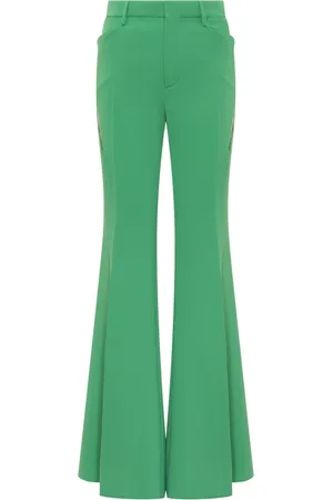 Dsquared2 Bukser, Dame, Grøn, XS, Polyester, Cut-Out Detailed Flared Bukser