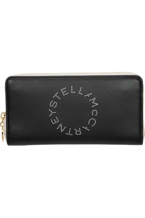 Stella McCartney Tilbehør, Dame, Sort, ONE SIZE, Uld, Logo Zip Wallet