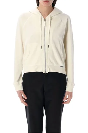 Tom Ford Sweathshirts & Hoodies, Dame, , S, Bomuld, Ecru Towelling Zip Hoodie Strikvarer