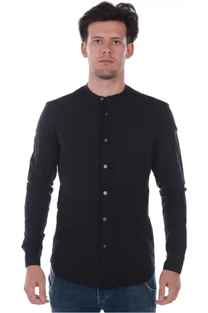D.A. Daniele Alessandrini Strik, Herre, Sort, XS, Bomuld, Slim Fit Koreansk Skjorte