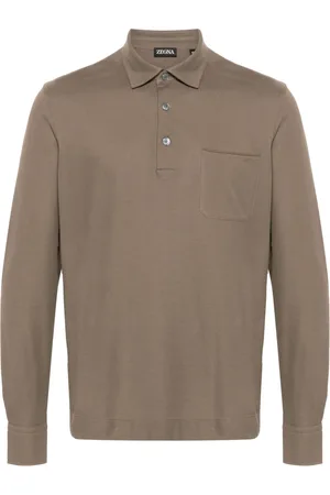 Ermenegildo Zegna Top, Herre, Brun, 3XL, Bomuld, Klassisk bomulds polo shirt