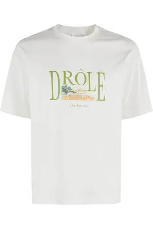 Drôle de Monsieur Top, Herre, Hvid, L, Bomuld, Tennisbane T-shirt Hvid Kortærmet
