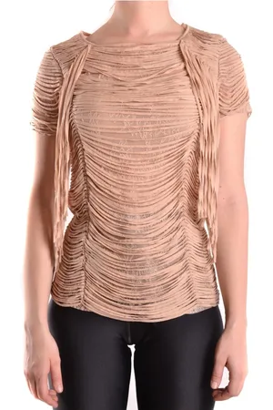 Elisabetta Franchi Bluser & Skjorter, Dame, , XL, Coral Stripe Puff Sleeve Tee