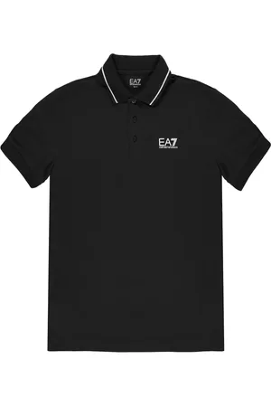 EA7 Top, Herre, Sort, M, Bomuld, Kortærmet poloshirt