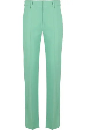 Emporio Armani Bukser, Dame, Grøn, L, Uld, Stilfulde Slim-fit Bukser