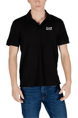 EA7 Top, Herre, Sort, S, Bomuld, Kortærmet Polo