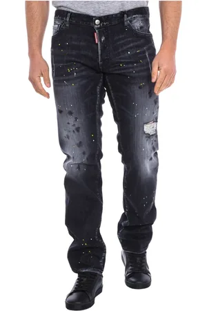 Dsquared2 Jeans, Herre, Sort, 3XL, Bomuld, Straight Cut Lange Bukser