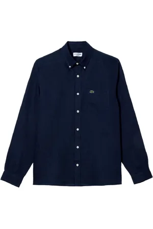 Lacoste Skjorte, Herre, Blå, M, Linen Skjorte