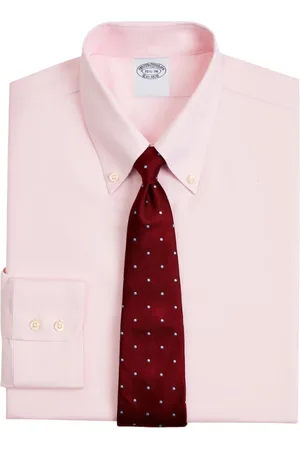 Brooks Brothers Skjorte, Herre, Lyserød, L, Bomuld, Slim Fit Stretch Supima Bomuld Non-Iron Twill Skjorte med Button-Down Krave