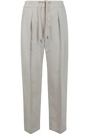 Brunello Cucinelli Bukser, Dame, Grå, XS, Bomuld, C455 Kridtbukser