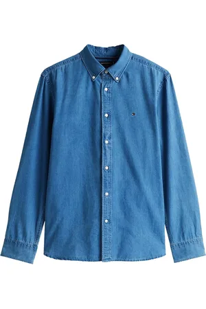 Tommy Hilfiger Skjorte, Herre, Blå, XL, Bomuld, Herre Chambray Logo Skjorte