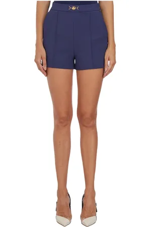 Elisabetta Franchi Shorts, Dame, Blå, XS, Uld, Stilfulde Clamp-On Shorts