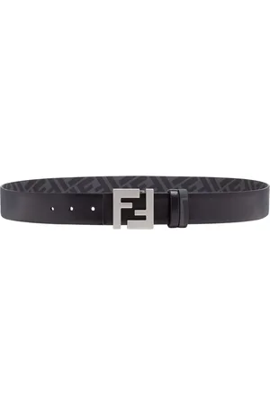 Fendi Tilbehør, Herre, Sort, 90 CM, Læder, Bælte med nitter og vendbart design med FF Squared