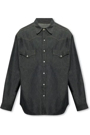 Maison Margiela Skjorte, Herre, Blå, L, Denim, Denim Western Skjorte