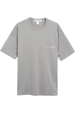 Comme des Garçons Top, Herre, Grå, S, Bomuld, Logo T-shirt Strik Oversize Pasform