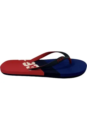 Ralph Lauren Sko, Dame, Blå, 38 EU, Uld, Stilfulde Flip Flops