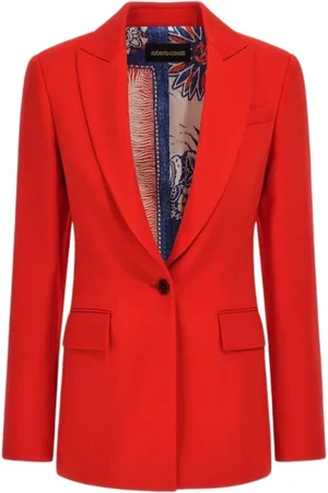 Roberto Cavalli Jakke, Dame, Rød, S, Rød Enkeltknap Blazer Kvinde