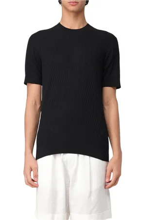 Paolo Pecora Top, Herre, Sort, M, Uld, Afslappet Rund Hals T-shirt