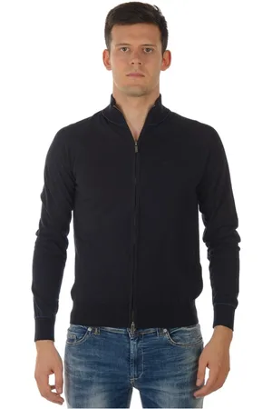 Emporio Armani Sweathshirts & Hoodies, Herre, Blå, 2XL, Bomuld, Hættetrøje