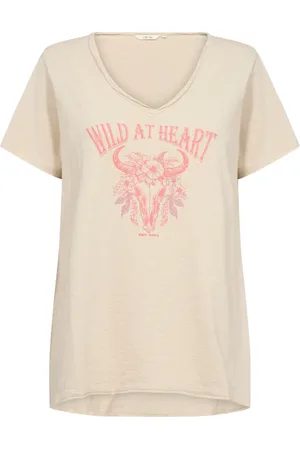 Cream Top, Dame, , XL, Boho Skull T-Shirt Top