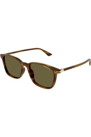 Montblanc Tilbehør, unisex, Brun, 52 MM, Brune stel brune glas solbriller