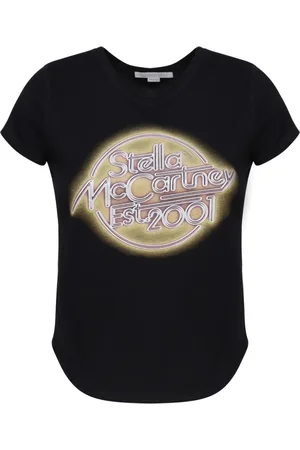 Stella McCartney Top, Dame, Sort, S, Bomuld, T-shirt med print