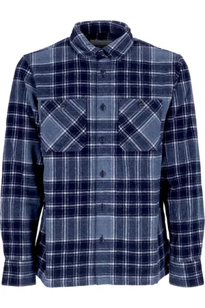 Carhartt Skjorte, Herre, Blå, M, Uld, Checkered Langærmet Skjorte
