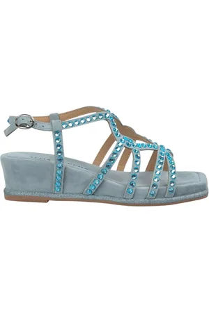 Alma en Pena Sko, Dame, Blå, 41 EU, Læder, Mellemlang kile sandal