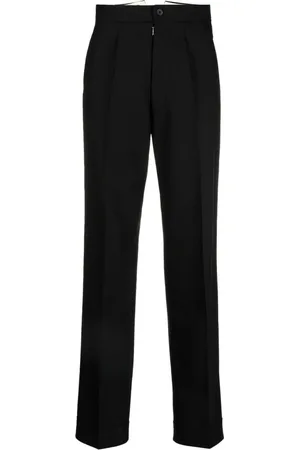 Maison Margiela Bukser, Dame, Sort, L, Uld, Sort Uld Plisserede Bukser