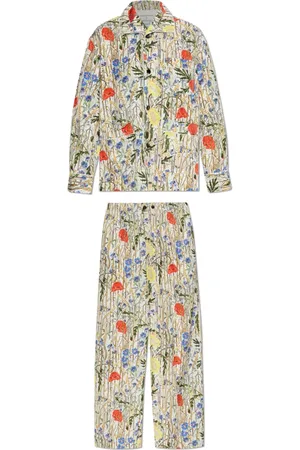 Bottega Veneta Nightwear & Lounge, Dame, Flerfarvet, XS, Uld, Todelt pyjamas med blomstermotiv