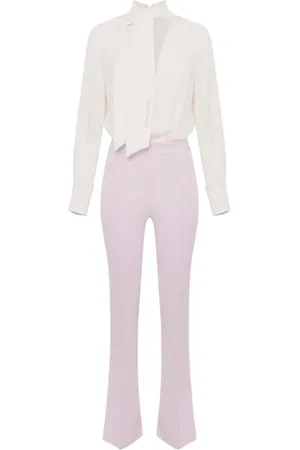 Elisabetta Franchi Jumpsuits & Playsuits, Dame, , S, Georgette Todelt Sæt med Logo-tørklæde