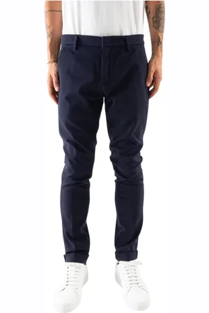 Dondup Bukser, Herre, Blå, W30, Technical Fabric Chinos med sidelommer