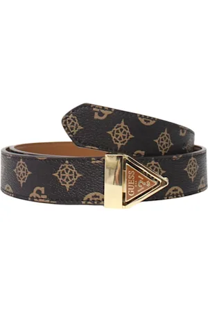 Guess Tilbehør, Dame, Brun, M, Læder, Reversibel Logo Bælte i Brun