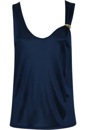 Elisabetta Franchi Top, Dame, Blå, XS, Ærmeløs Jersey Top