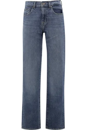 7 for all Mankind Jeans, Dame, Blå, W26, Denim, Klassiske denim jeans med lige snit
