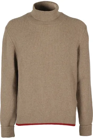FAY Strik, Herre, Brun, L, Uld, Retro Strik Kollektion