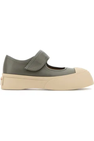 Marni Sko, Dame, Grå, 38 EU, Læder, Læder Mary Jane Sneakers