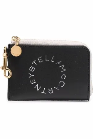 Stella McCartney Tilbehør, Dame, Sort, ONE SIZE, Uld, Bicolor Logo Kortholder