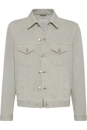 Brunello Cucinelli Jakke, Herre, Grå, 6XL, Bomuld, Frakke med knapper og lommer