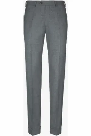 Emporio Armani Bukser, Herre, Grå, 4XL, Uld, Slim Fit Uld Chinos