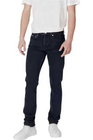 Calvin Klein Jeans, Herre, Blå, W30 L34, Bomuld, Blå Zip/Knap Jeans med Lommer