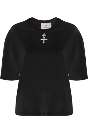 Chiara Ferragni Top, Dame, Sort, M, Bomuld, T-shirt