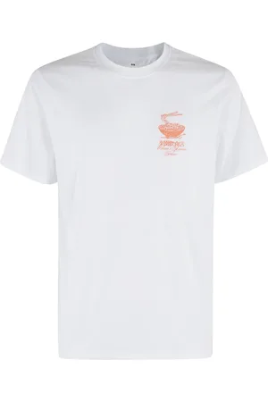 Edwin Top, Herre, Hvid, M, Bomuld, Ramen Palace T-Shirt Hvid Logo Print